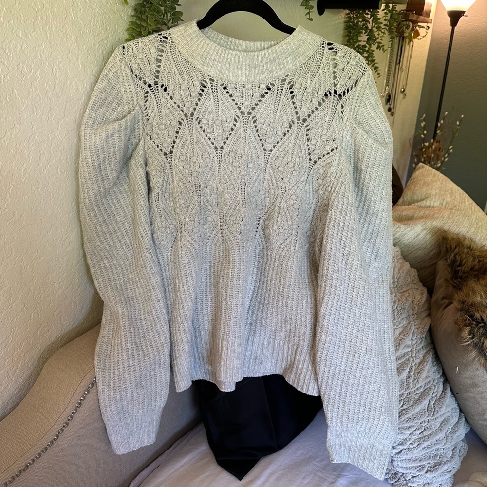Target Off White Puff Sleeve Sweater